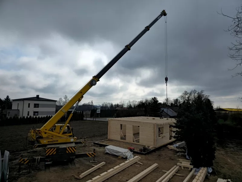 Blockbohlen Haus Montage