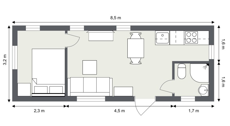 Kleine Mobilheim KAREN plan