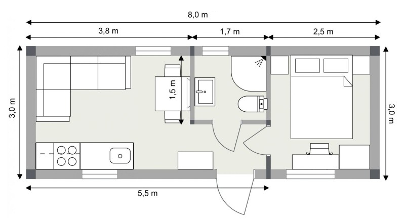 Mini Haus Mobilheim METTE plan