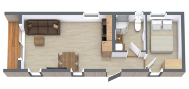 Mobilheim mit Terrasse PER-39,5 3d